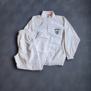 Vintage Y2K Koman White Double Knee Track Suit Set Large